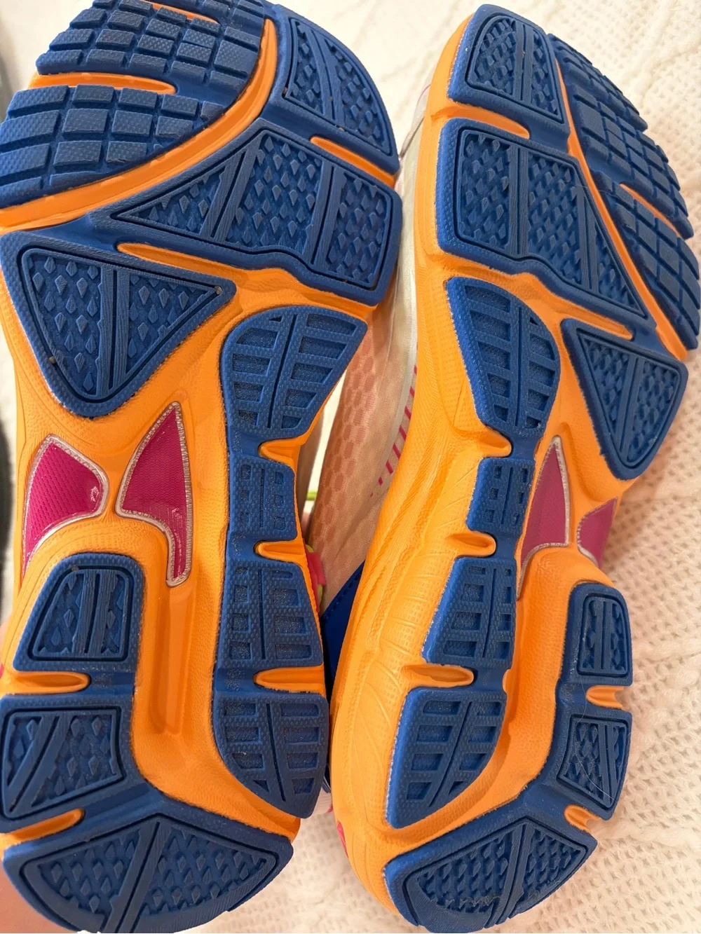 Avia Women's White Athletic Running Shoes with Blue, Pink and Yellow Accents
